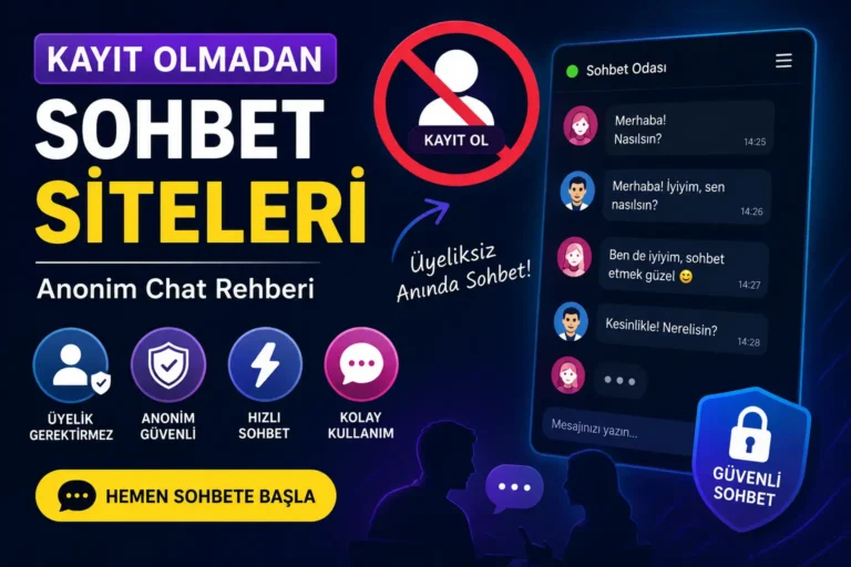 Kayıt Olmadan Üyeliksiz Sohbet Odası