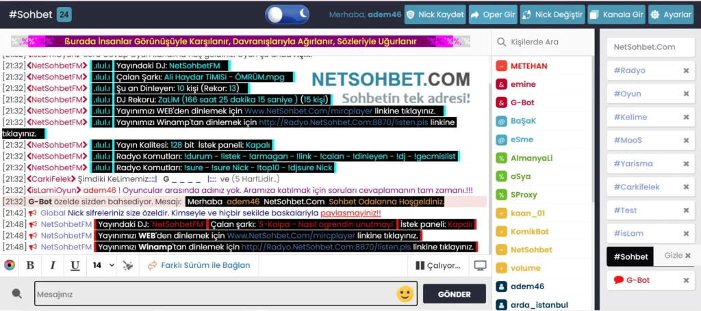 Sohbet Applet